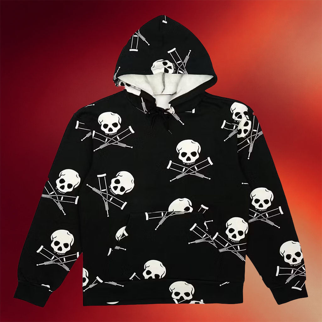 Jackass Merch Jackass Skull And Crutches Hoodie Unique Gifts For Him