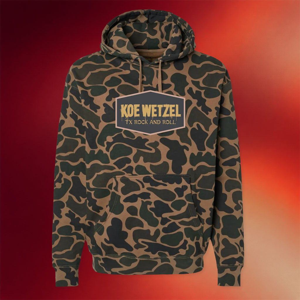 Koe Wetzel Merch 2026 Duck Camo Hoodie Koe Wetzel TX Rock And Roll Hoodie Gifts For Fans