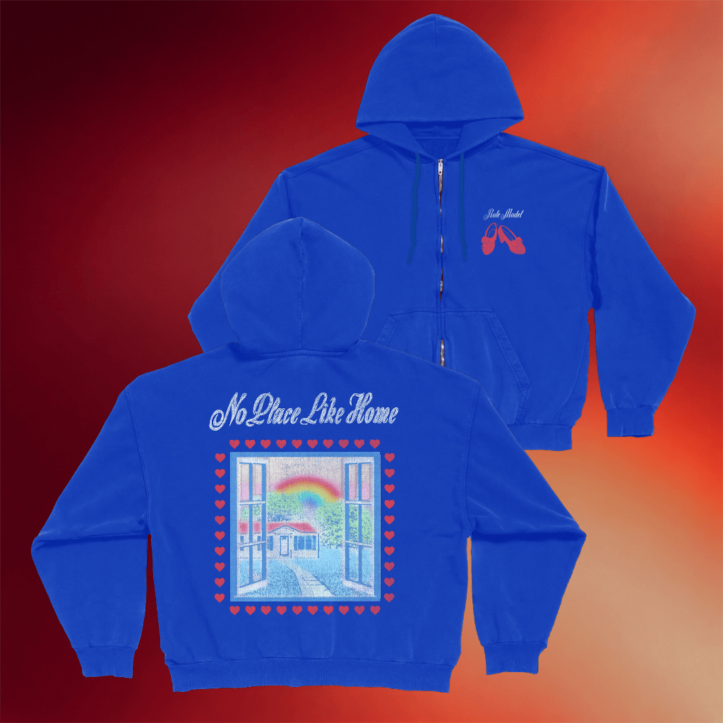 Heyrolemodel Merch Blue No Place Like Home Tour Zip Up Hoodie Role Model Merch Gifts For Fans