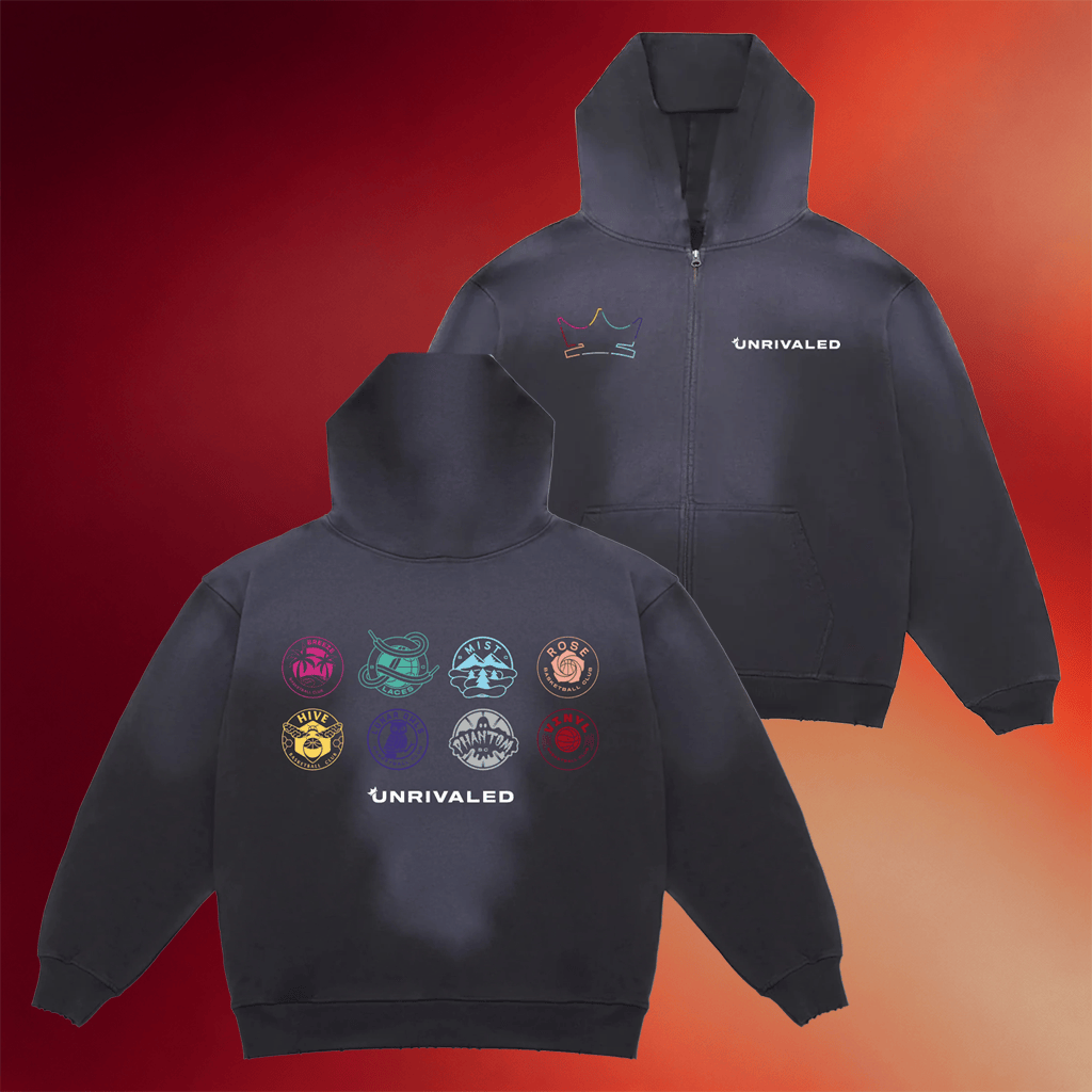 Unrivaled Merch 2026 Unrivaled Crown Zip Hoodie Gifts For The Basketball Enthusiast