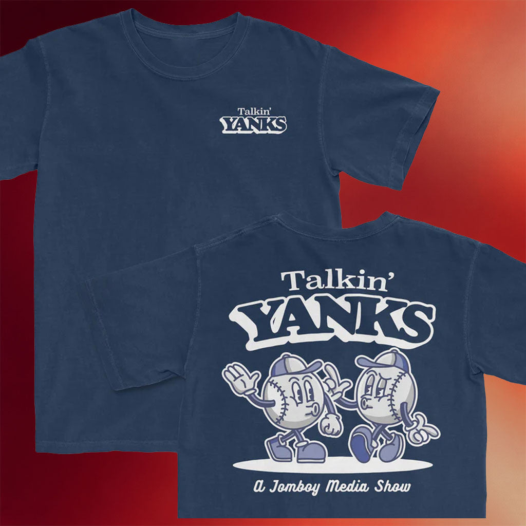 Jomboy Media Merch 2026 Talkin Yanks Cartoons T-Shirt Gifts For Baseball Fans