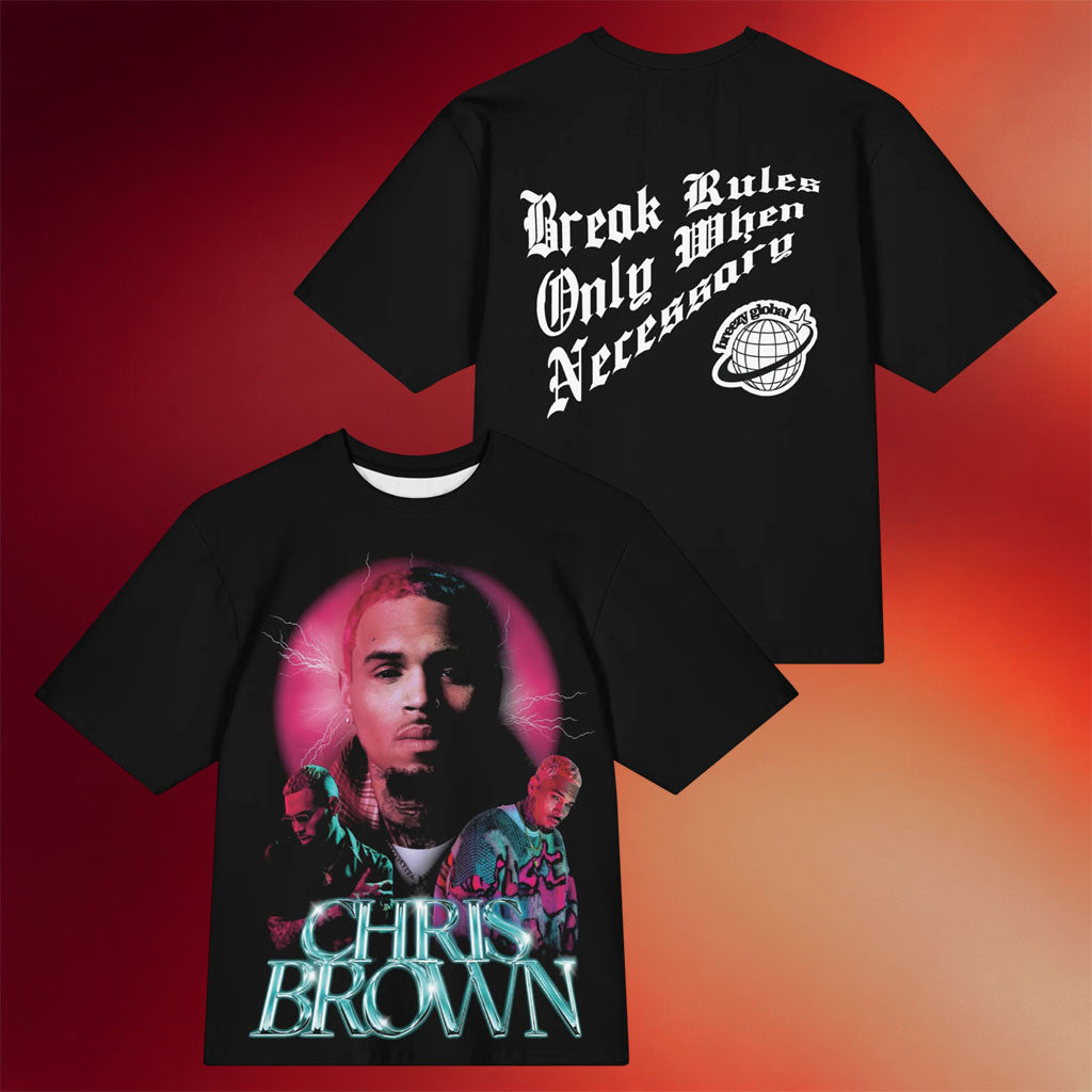 Chris Brown Merch 2026 CB ORB T-Shirt Break Rules Only When Necessary Shirt Gift For Dudes