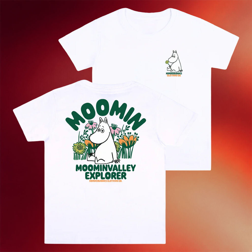 Moomin Merch 2026 Moomintroll Flowers T-Shirt White Birthday Ideas For Sisters