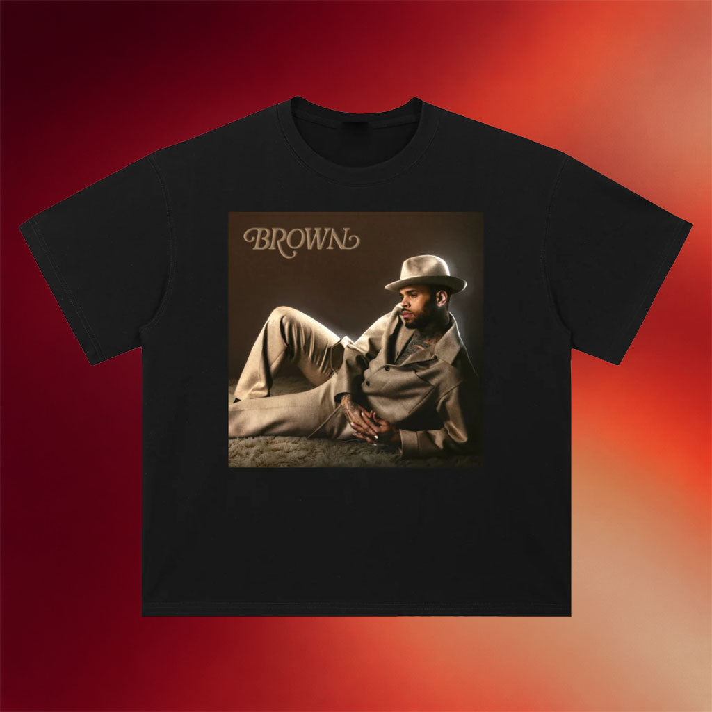 Chris Brown Merch 2026 Brown Album Cover T-Shirt Black Gifts For Music Lovers