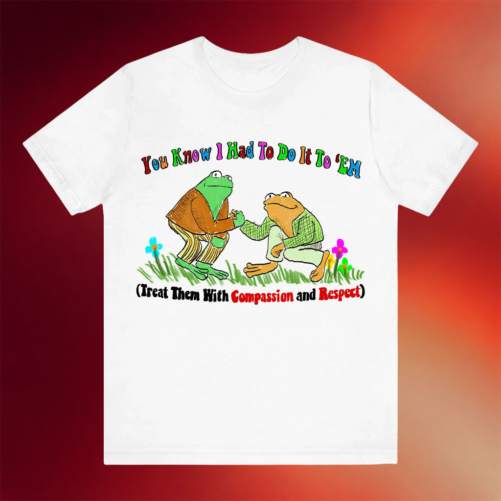 Justins Shirt Merch 2026 Compassion And Respect T-Shirt Frog Silly Meme Shirt Gift For Friends