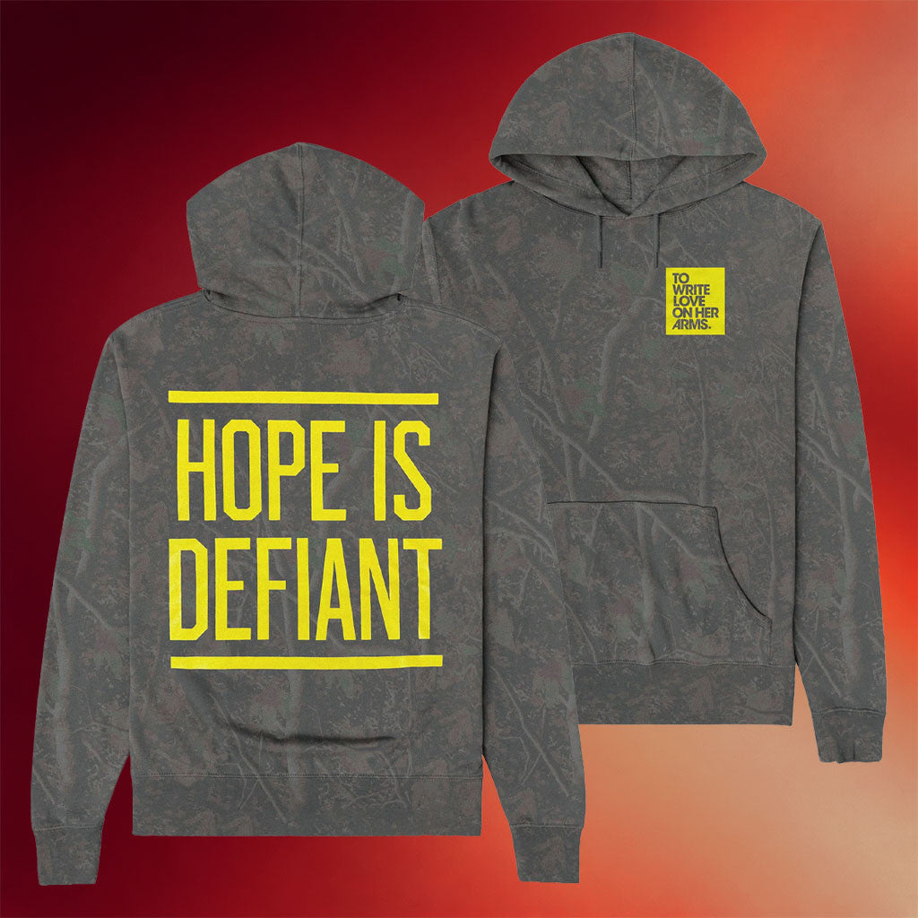 To Write Love On Her Arms Merch 2026 Hope Is Defiant Camo Hoodie Gifts For Friends