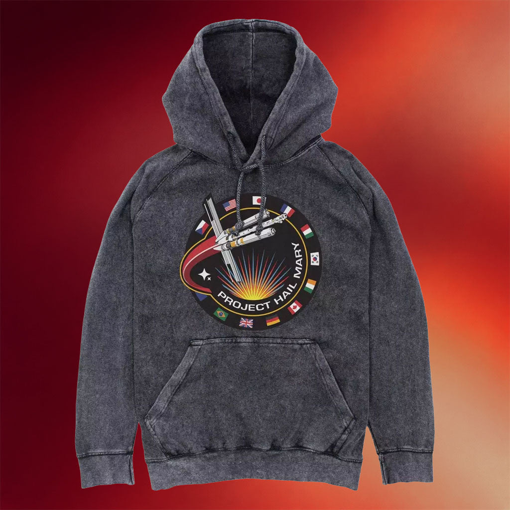 Project Hail Mary Merch 2026 Project Patch Mineral Wash Hoodie Best Gifts For Brothers