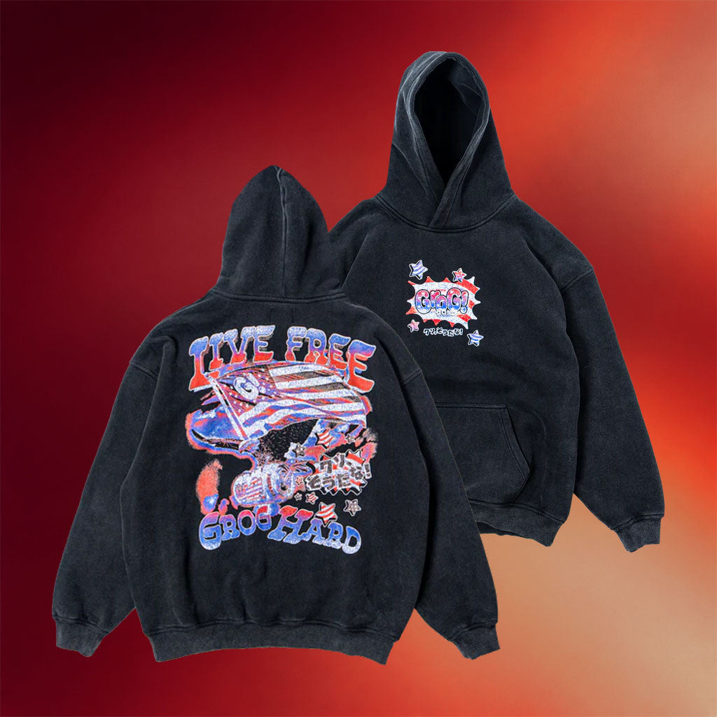 Grog Merch 2026 Grog Tour Hoodie Live Free Grog Hard Hoodie Unique Gifts For Brothers