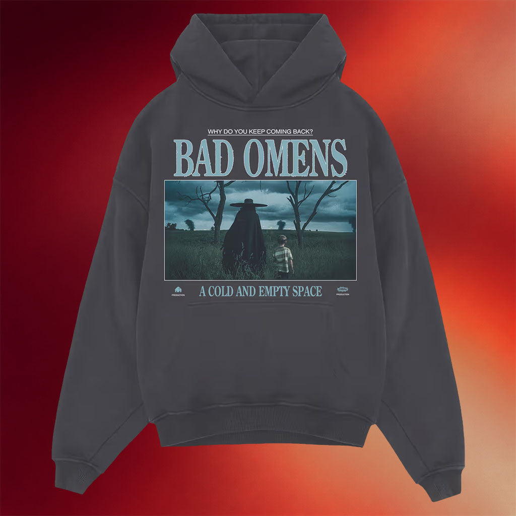 Bad Omens Merch 2026 Empty Space Hoodie A Cold And Empty Space Hoodie Heavy Metal Band Fans