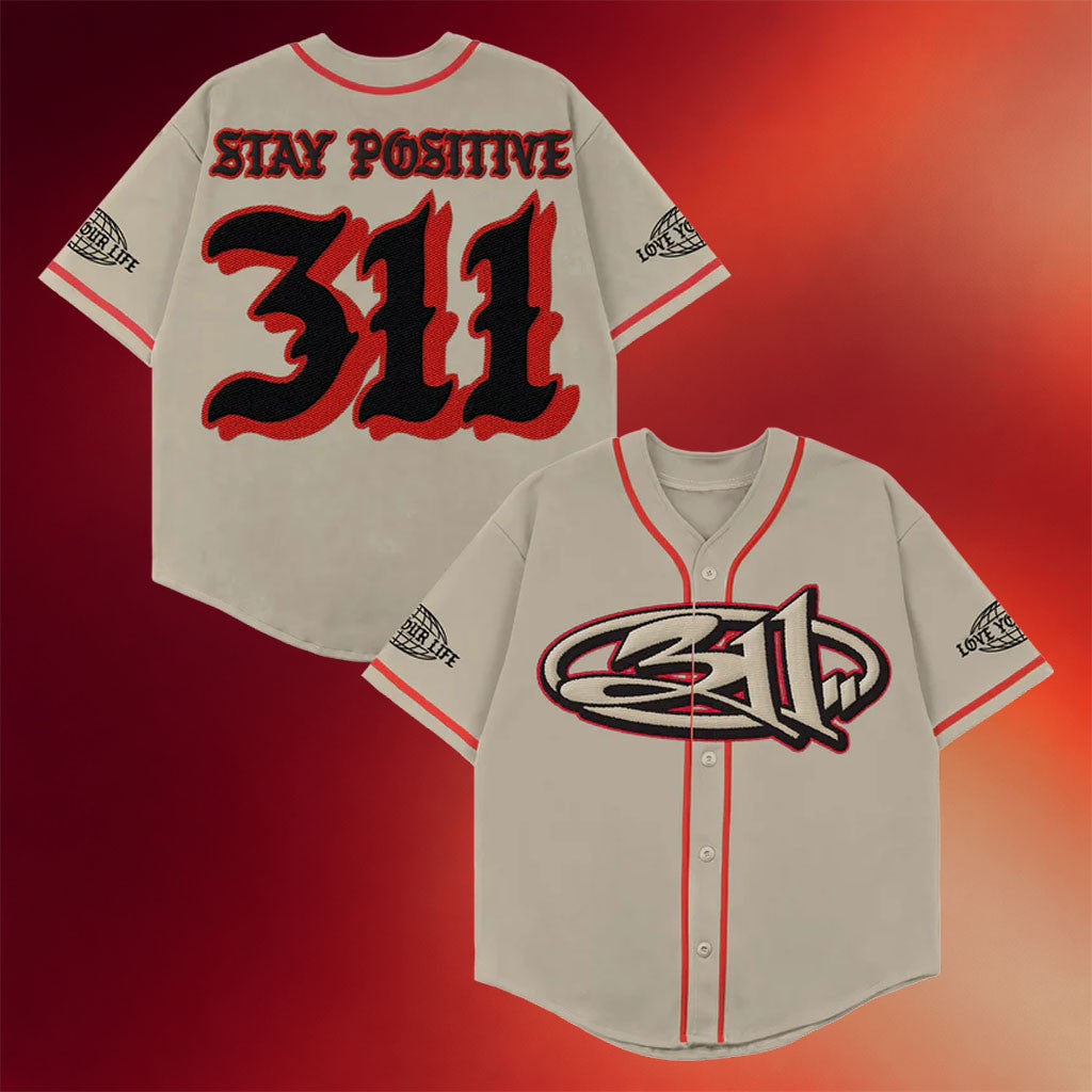 311 Band Merch 2026 Numbered Baseball Jersey Stay Positive Jersey 311 Merch Gift For Fans