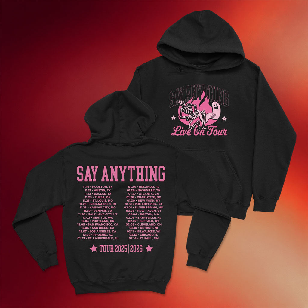 Say Anything Merch 2026 Skelly Tour Hoodie Say Anything Live On Tour Hoodie Gift For Music Fans