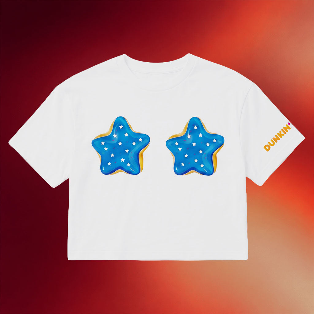 Dunkin Runs On Merch 2026 Star Donut Cropped T-Shirt Birthday Gift For Sisters