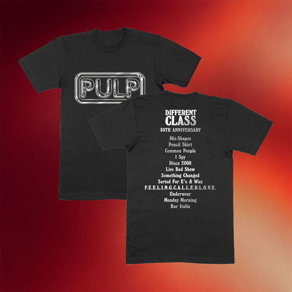 Pulp Merch 2026 DC30 Silver Logo T-Shirt Black Tracklist Shirt Gift For Rock Lovers