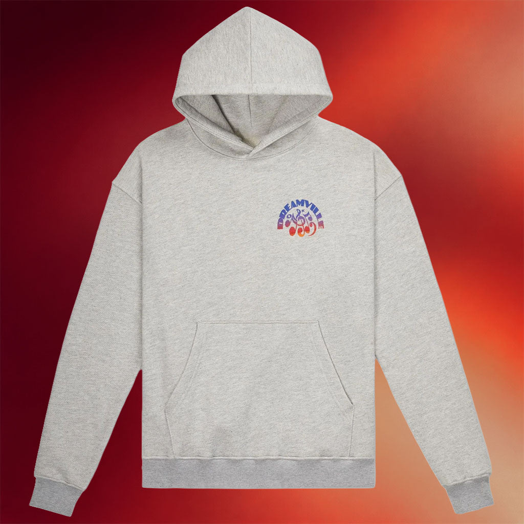 Dreamville Merch Heather Grey Music Note Hoodie Sunset Logo Hoodie Gifts For Brother - Mouldking