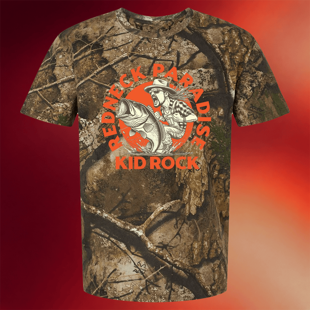 Kid Rock Merch 2026 Redneck Paradise Camo T-Shirt Cool Gifts For Music Lovers