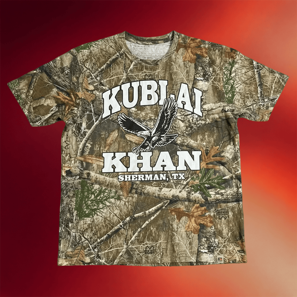 Kublai Khan TX Merch 2026 Eagle Camo T-Shirt Gift Ideas For Music Lovers