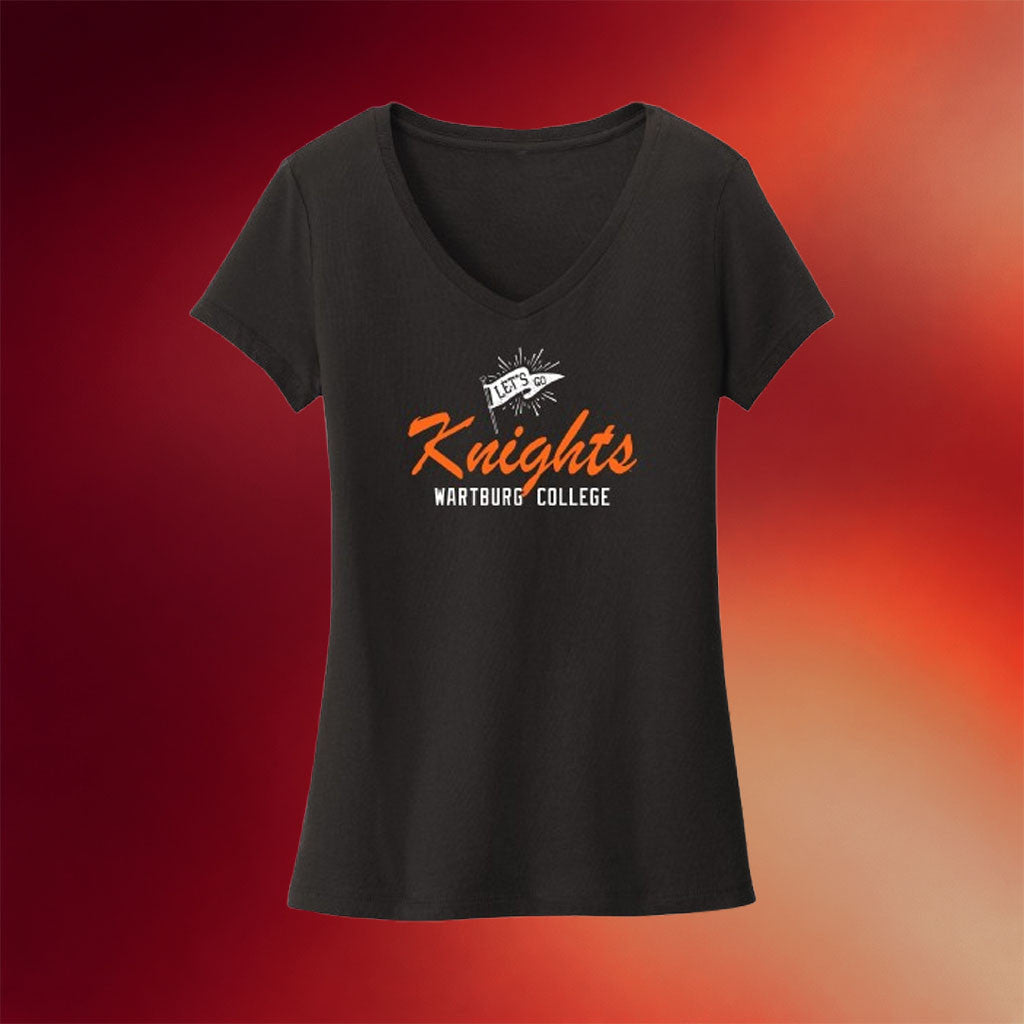 Wartburg Merch 2026 Let's Go Knights V-Neck Shirt Best Birthday Gift For Sisters