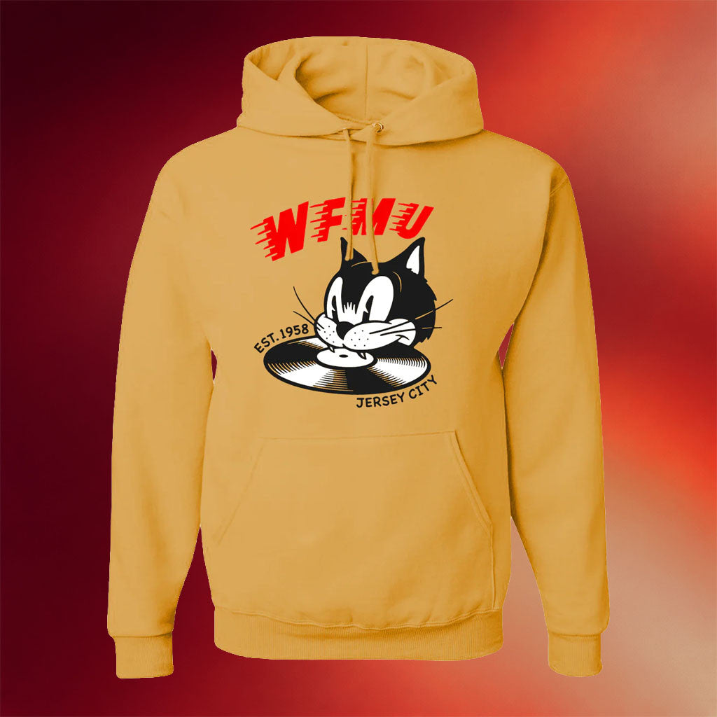 WFMU Merch 2026 Gold Hungry Cat Hoodie Birthday Presents For Boyfriend