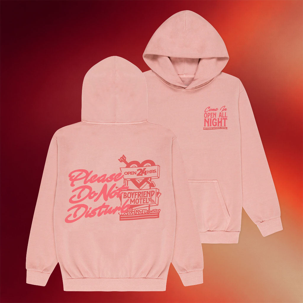 Call Her Daddy Merch 2026 Boyfriend Motel Hoodie Come In Open All Night Hoodie Gifts For Her
