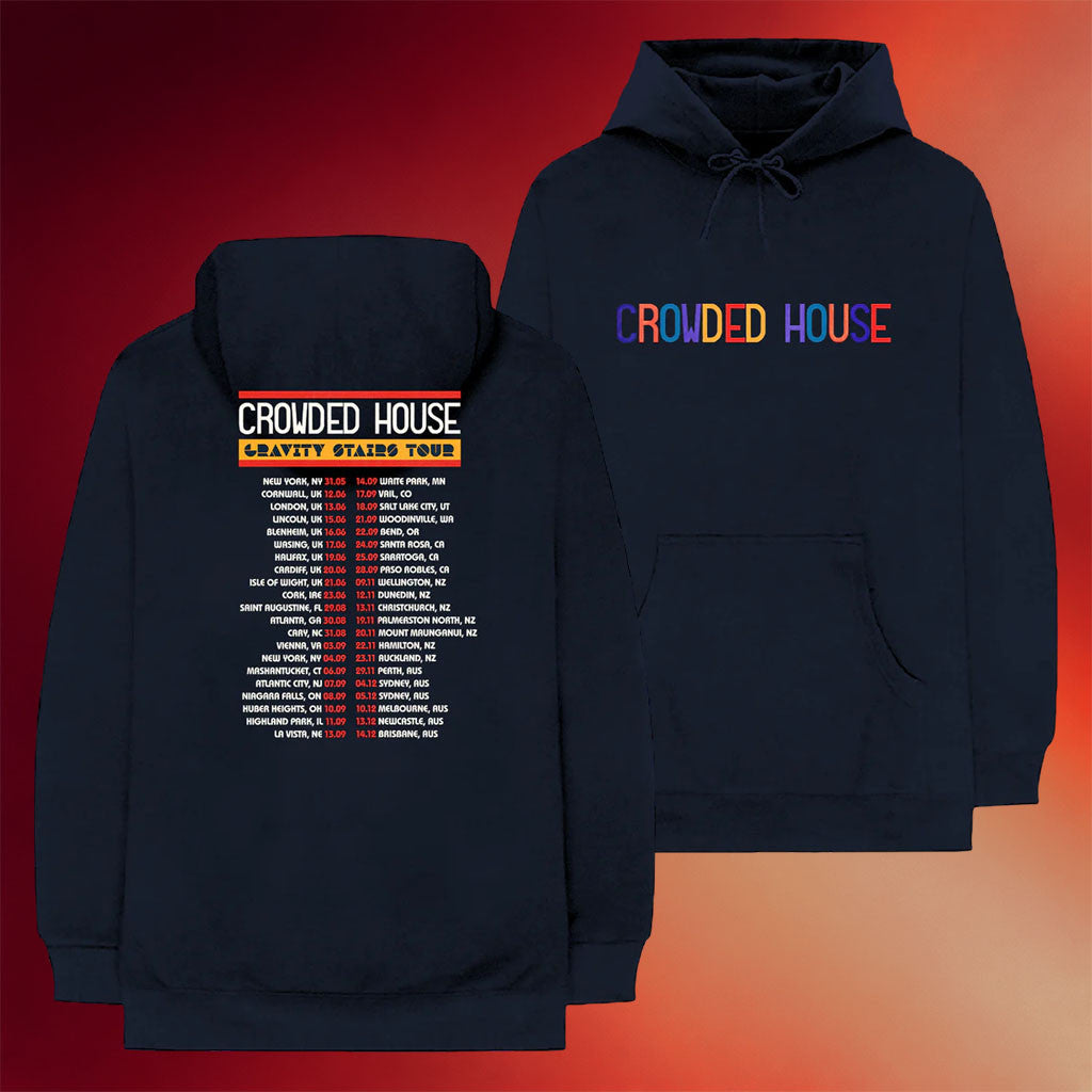 Crowded House Merch Crowded House Gravity Stairs Tour Hoodie Gifts For Music Lovers