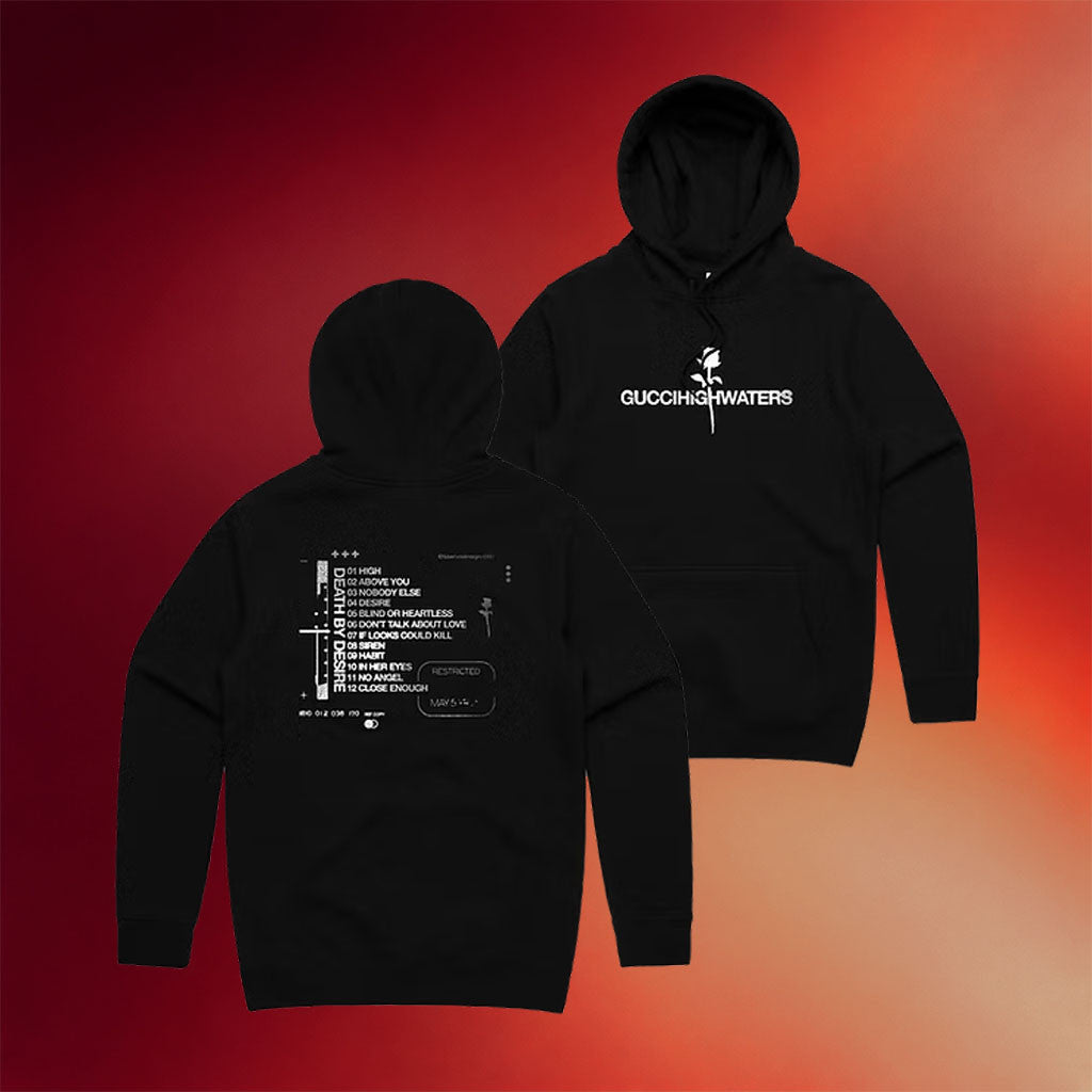 Guccihighwaters Merch 2026 Death By Desire Hoodie Cool Gifts For Music Lovers