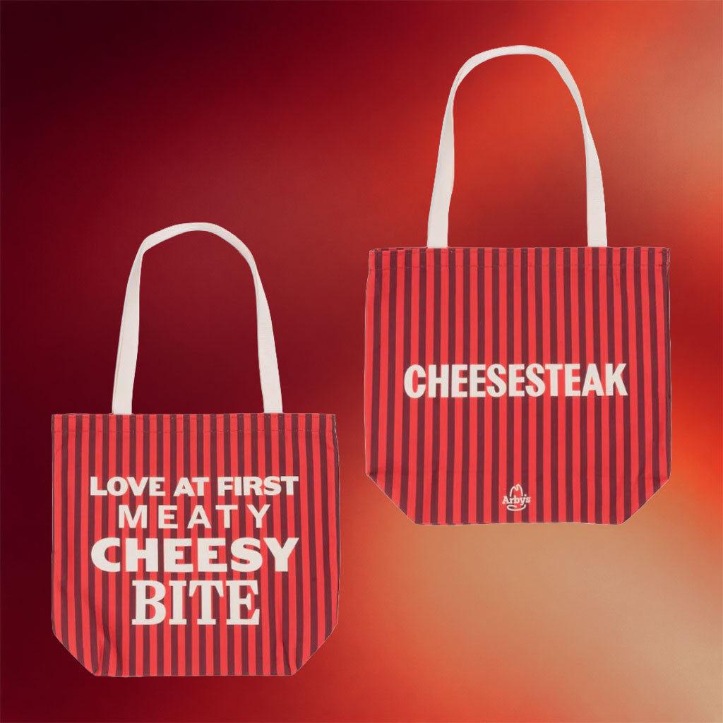 Arby's Merch 2026 Striped Tote Bag Cheesesteak Handbags Useful Gifts For Mom