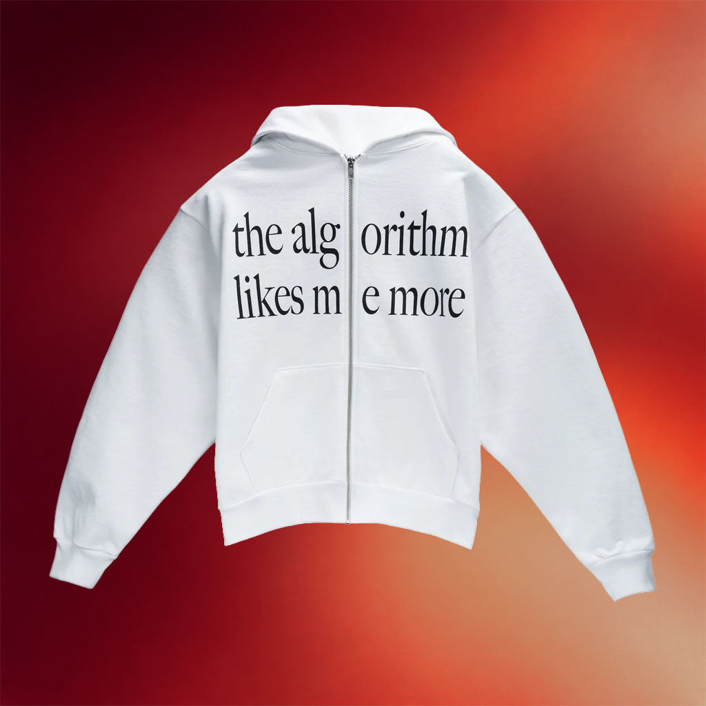 Artificial Fever Merch 2026 The Algorithm Likes Me More Zip Hoodie Gifts For Friends