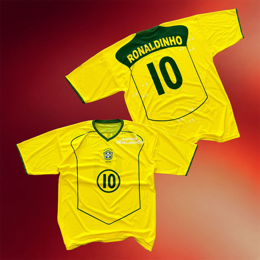 Artificial Fever Merch 2026 Ronaldinho #10 Brazil World Cup Home Jersey Gift For Him