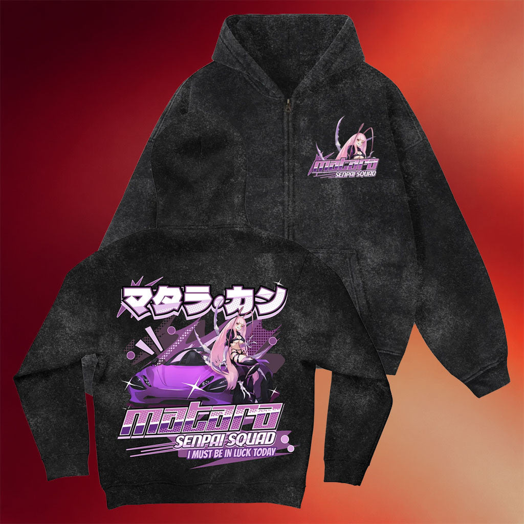 Matara Kan Merch 2026 Matara Kan Senpai Squad Zip Hoodie Birthday Ideas For Besties