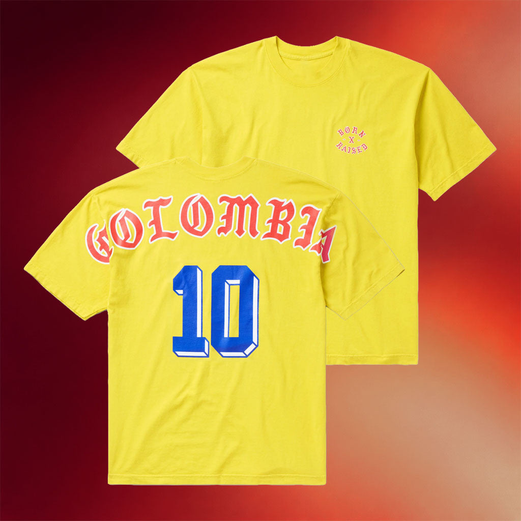 Born X Raised Merch 2026 Colombia Eyebuster T-Shirt No 10 Shirt Colombia World Cup Merch