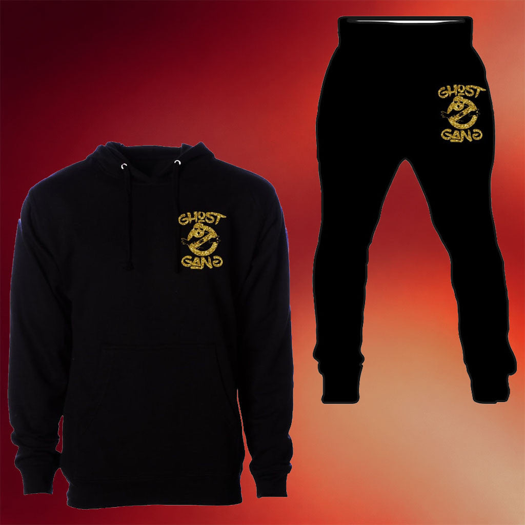 Ghost Gang Merch Black Gold Ghost Gang Hoodie And Sweatpants Cool Gifts For Son