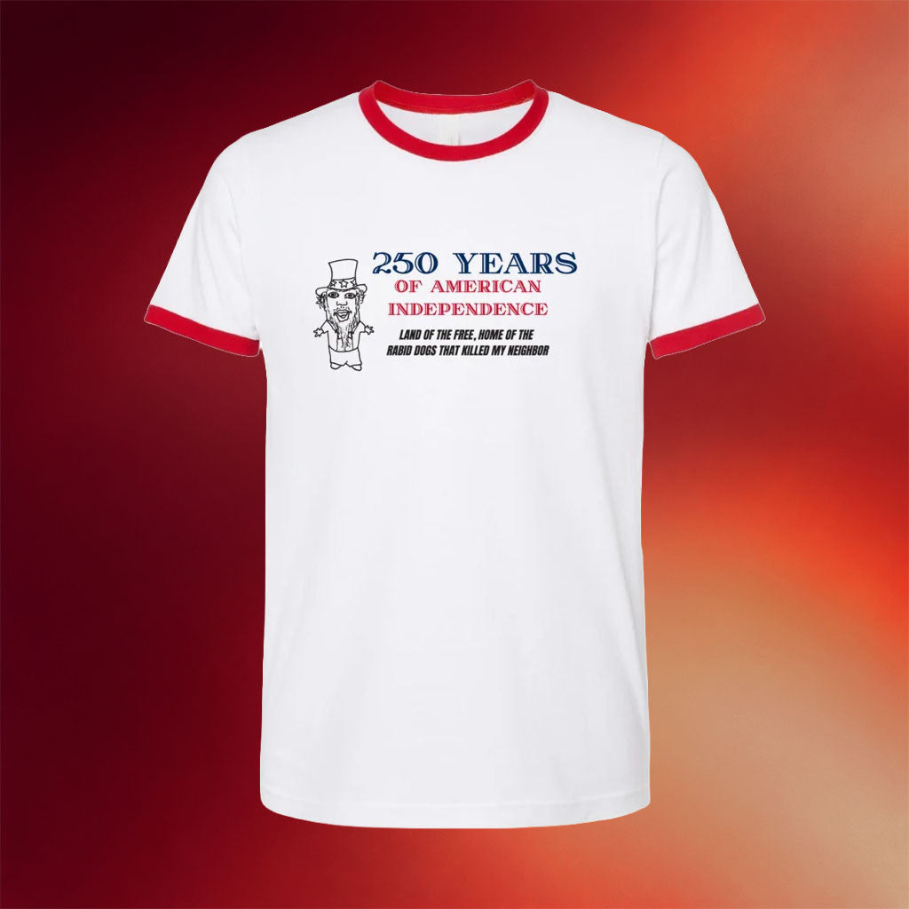 Goobsmooch Merch 2026 Land Of The Free Ringer Shirt 250 Years Of American Independence T-Shirt