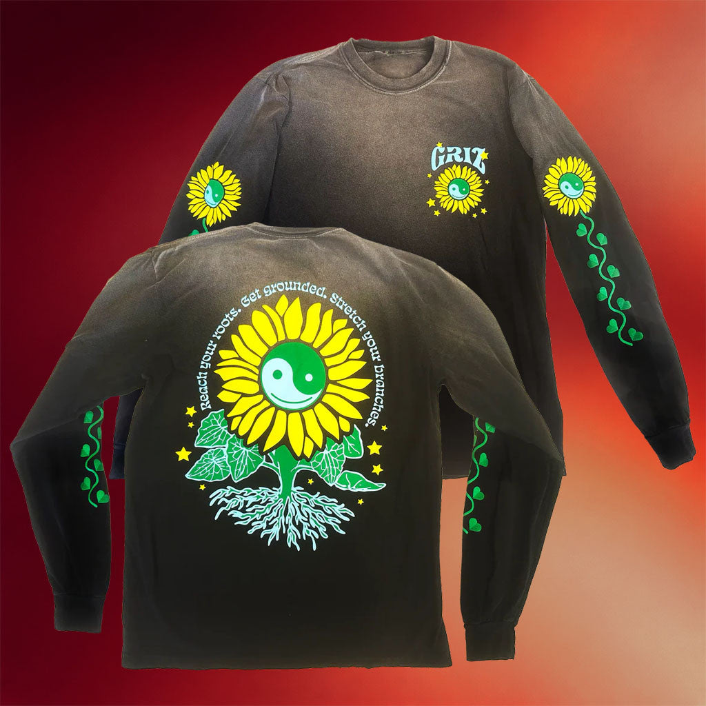 Griz Merch 2026 GRiZ Reach Your Roots Sun Fade Long Sleeve T-Shirt Birthday Gift For Her
