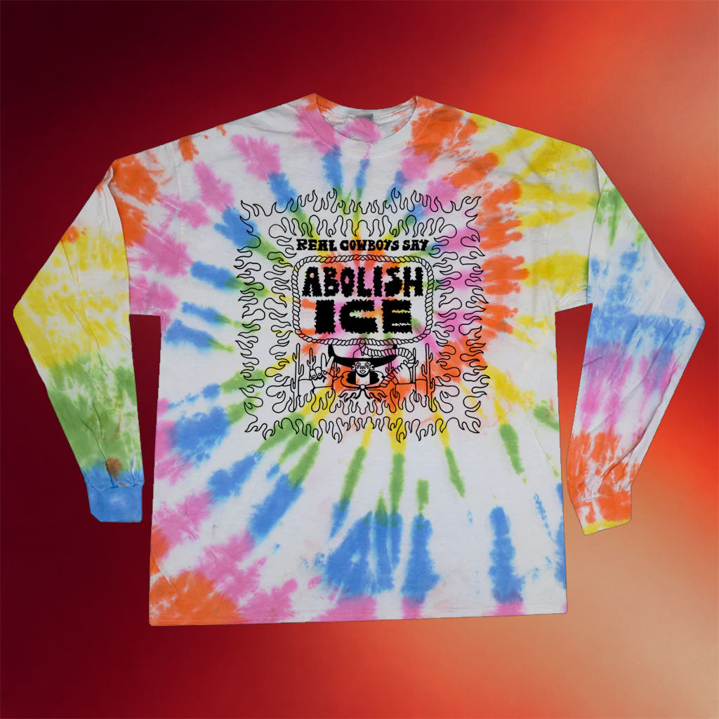 Hello Merch Abolish Ice Long Sleeve Tie Dye T-Shirt Birthday Ideas For BFF
