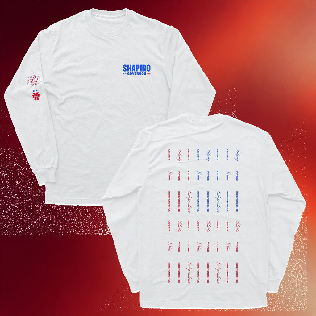 Josh Shapiro Merch Liberty Independence Virtue Long Sleeve T-Shirt Fan Apparel Gifts For Dad