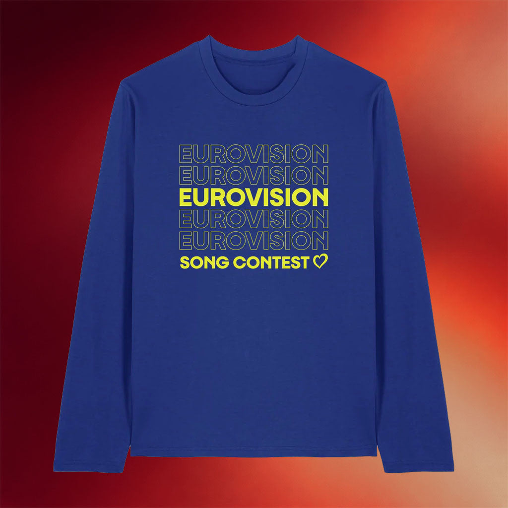 Eurovision Merch Repeat Logo Long Sleeve T-Shirt Gift Ideas For Him