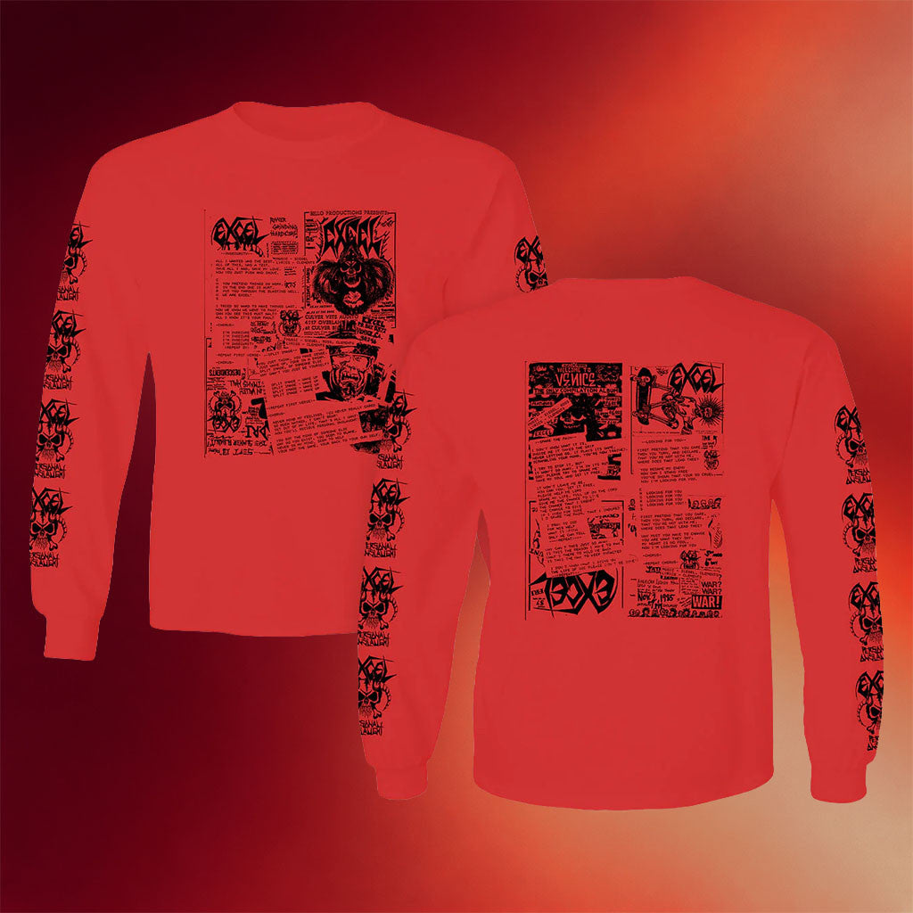 EXCEL Merch 2026 Personal Onslaught Long Sleeve Shirt EXCEL Band Merch Gifts For Music Lovers