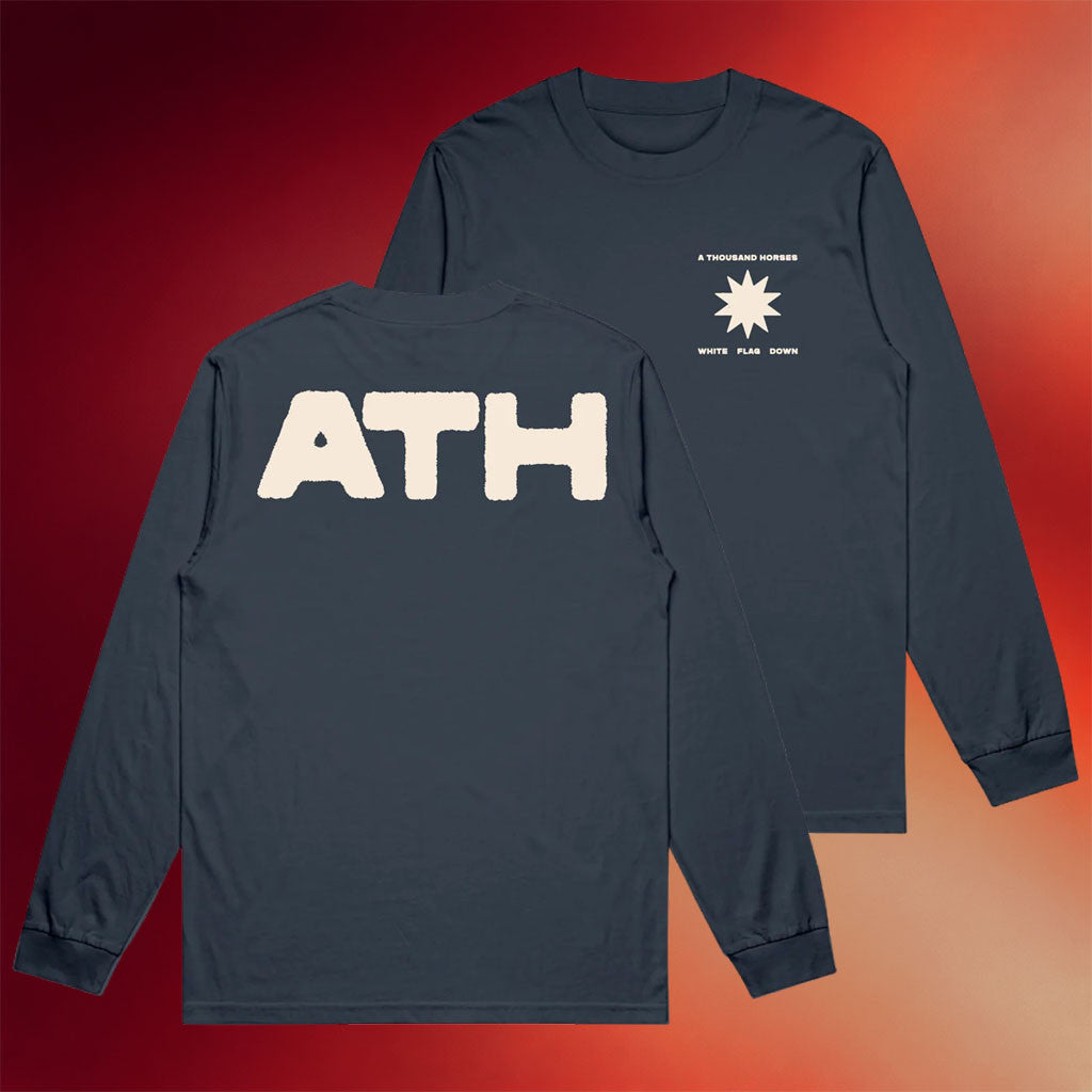 A Thousand Horses Merch 2026 ATH White Flag Down Long Sleeve T-Shirt A Thousand Horses Shirt
