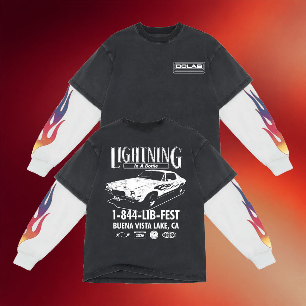Do Lab Merch 2026 Lightning In A Bottle Flames Long Sleeve Shirt Gift For Music Fans