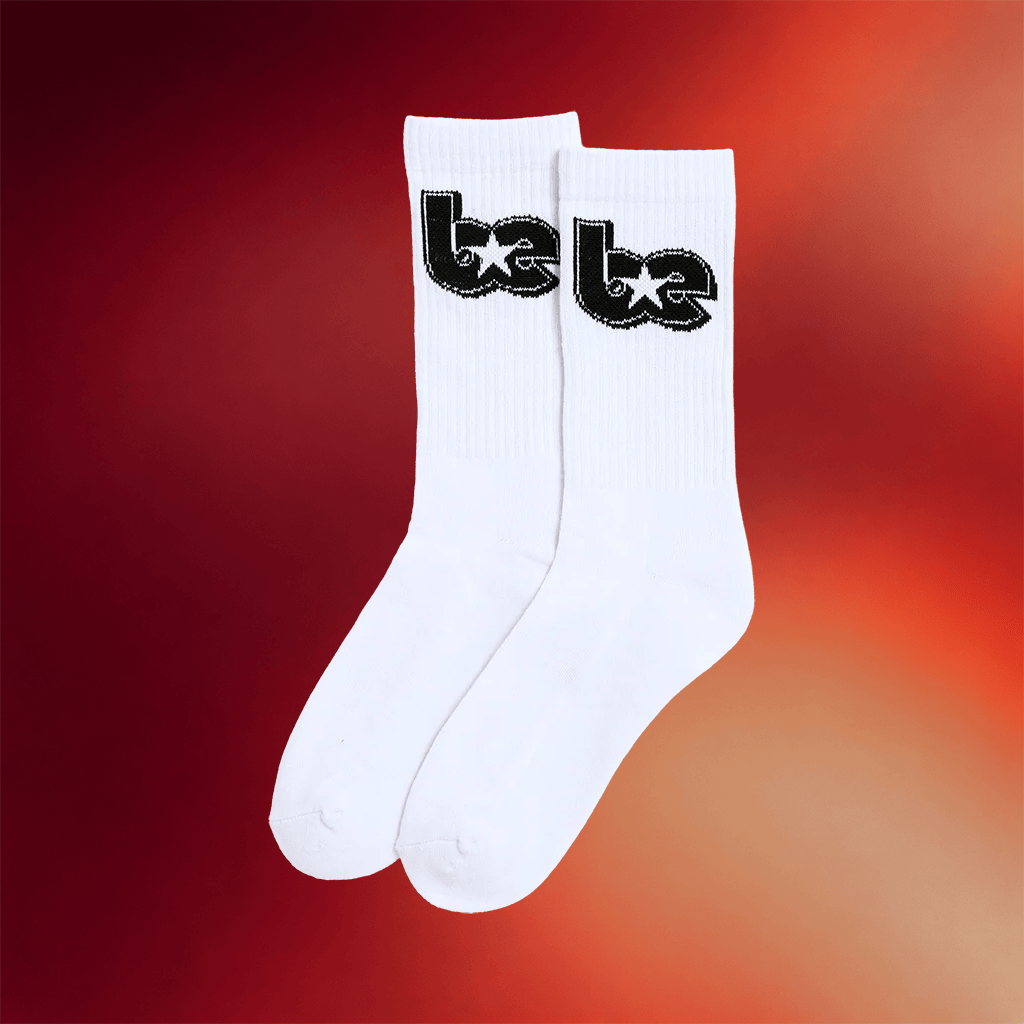 Billie Eilish Merch BE Star White Socks Gift Ideas For Music Lovers