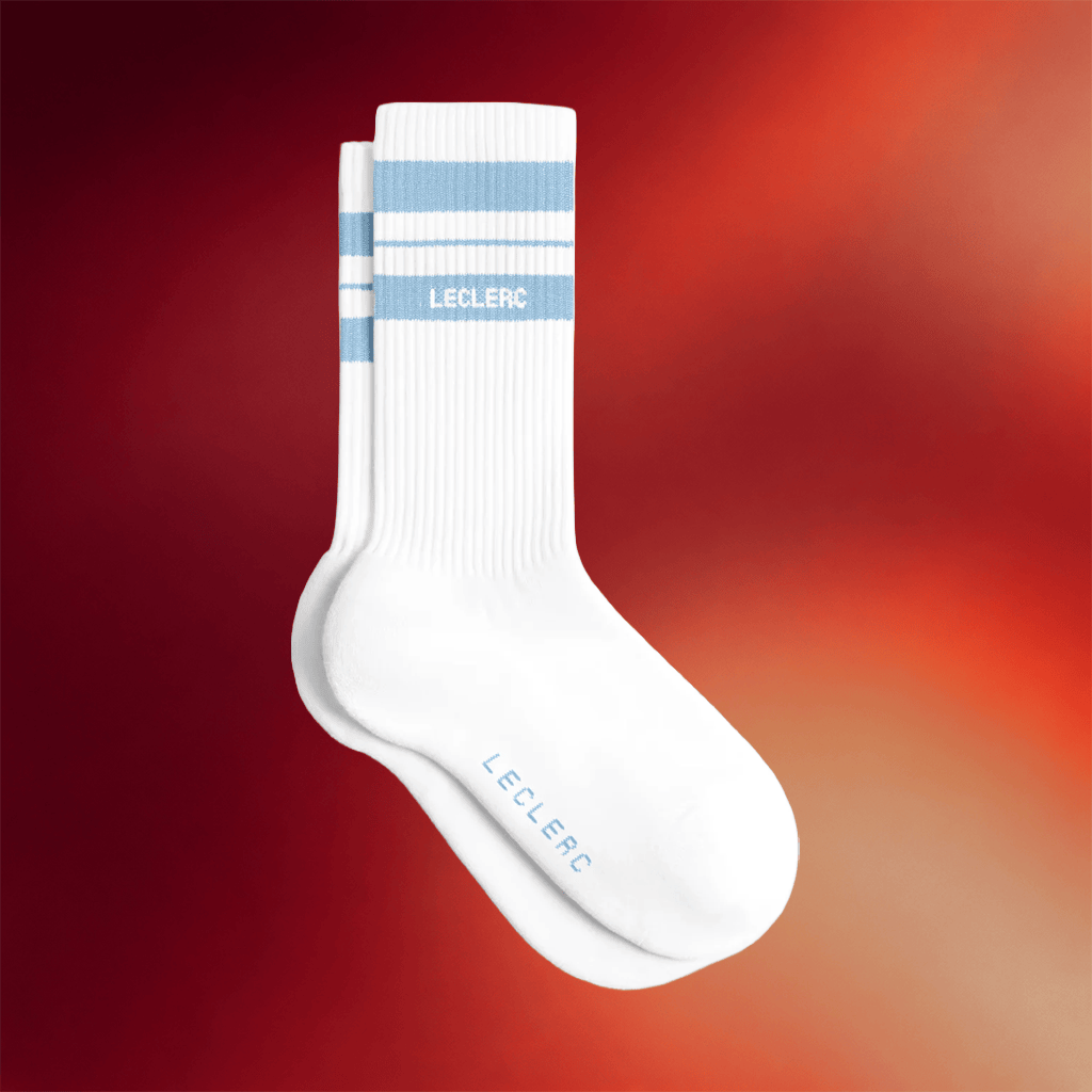 Charles Leclerc Merch 2026 Blue Striped Socks Best Gifts For Formula 1 Fans