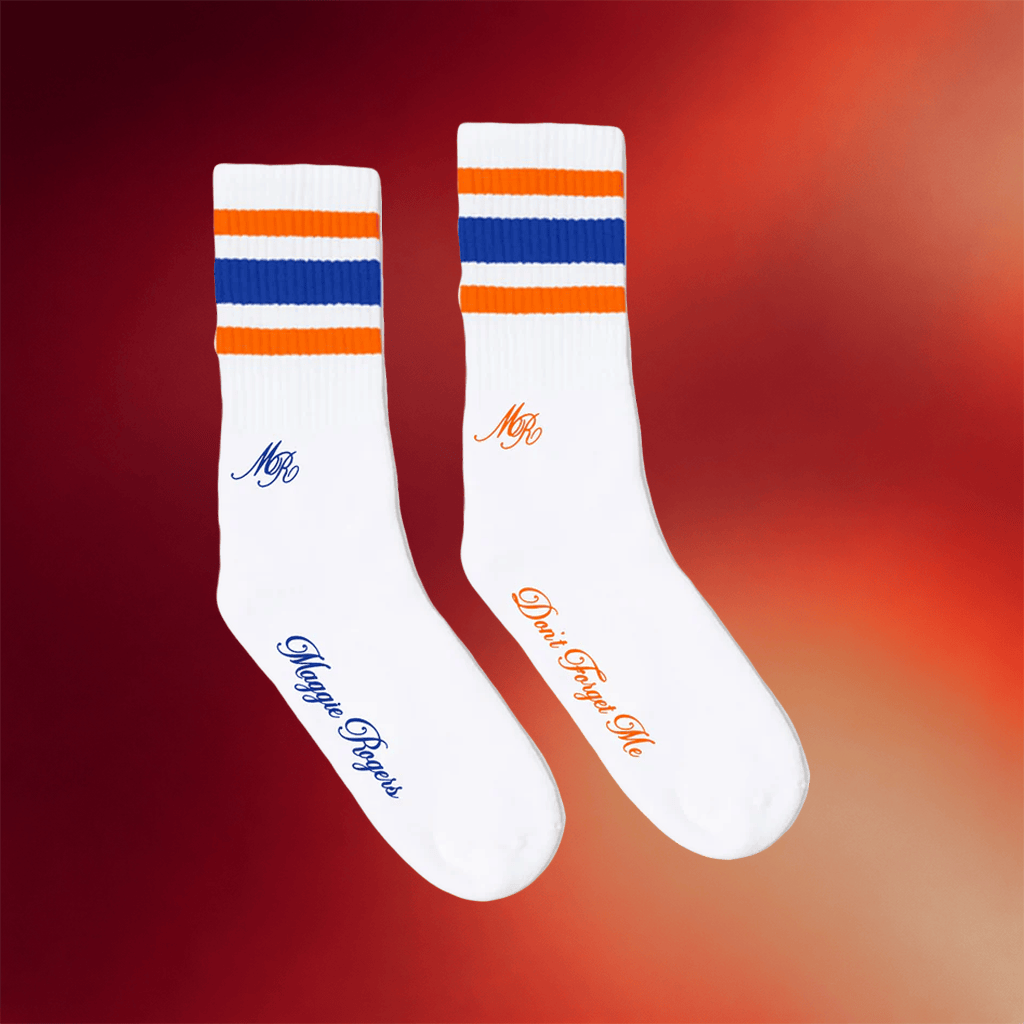 Maggie Rogers Merch 2026 Maggie's Lucky Socks Blue And Orange Socks Gifts For Besties