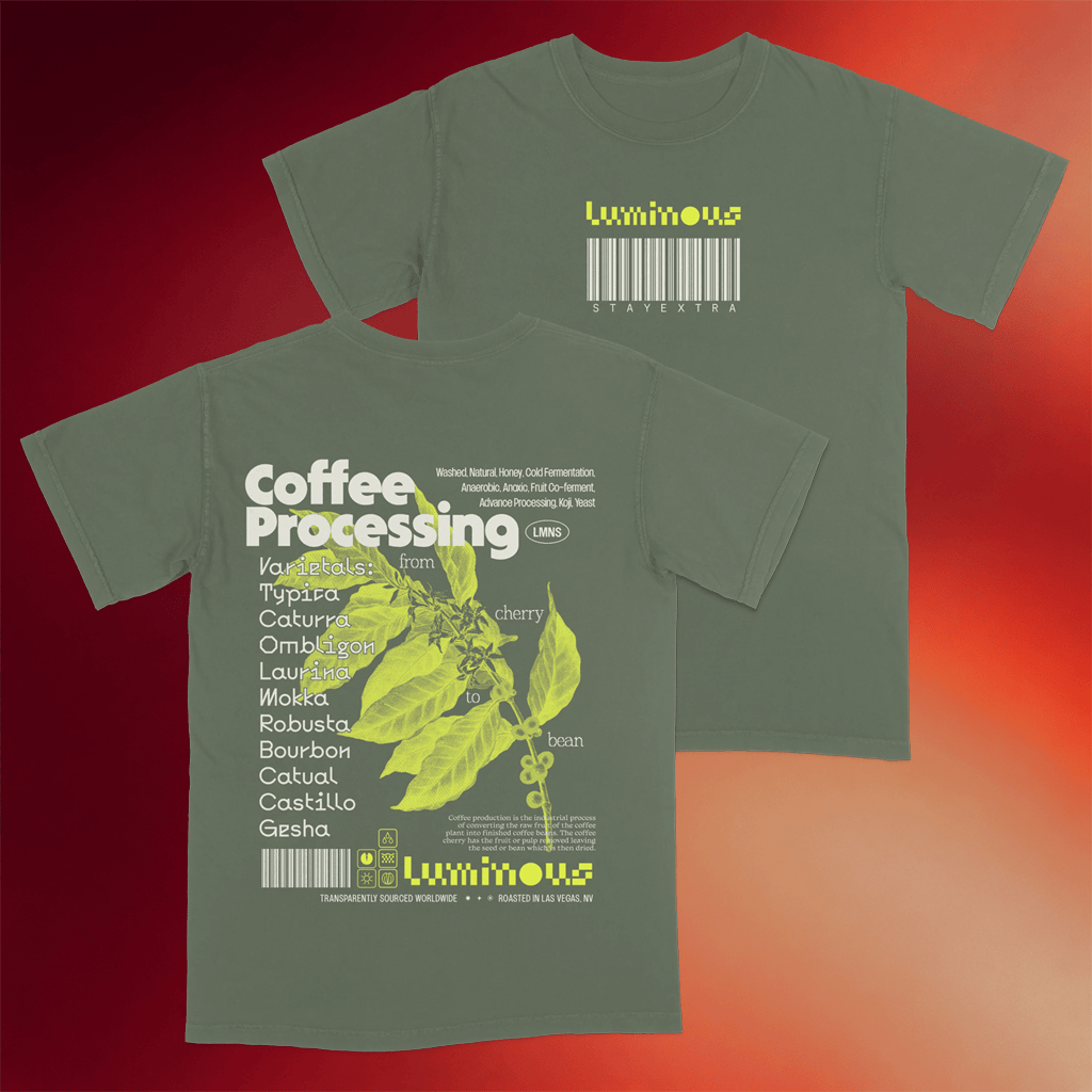 Love Luminous Merch 2026 Coffee Processing T-Shirt Best Gifts For Coffee Lover