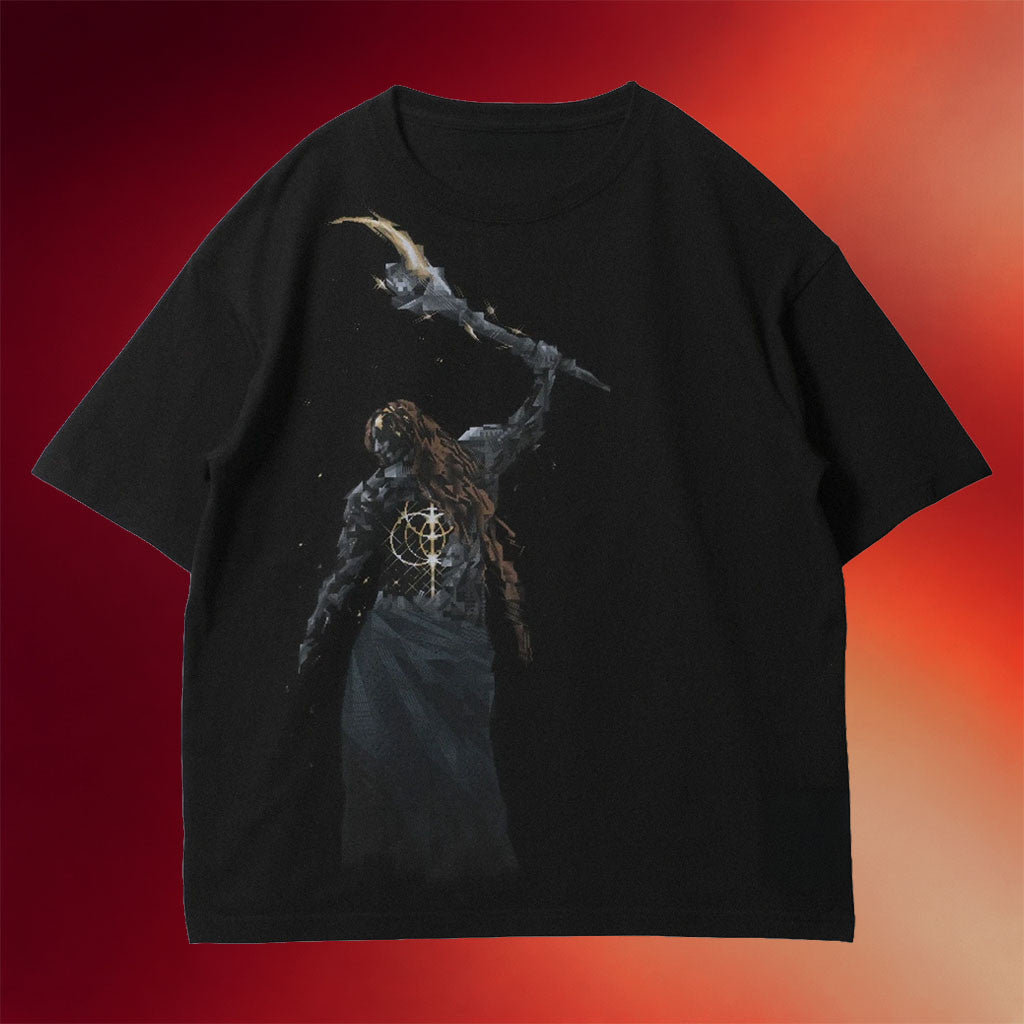 Elden Ring Merch 2026 Elden Ring Nightreign X Torch Torch Radagon Big Silhouette T-Shirt Black