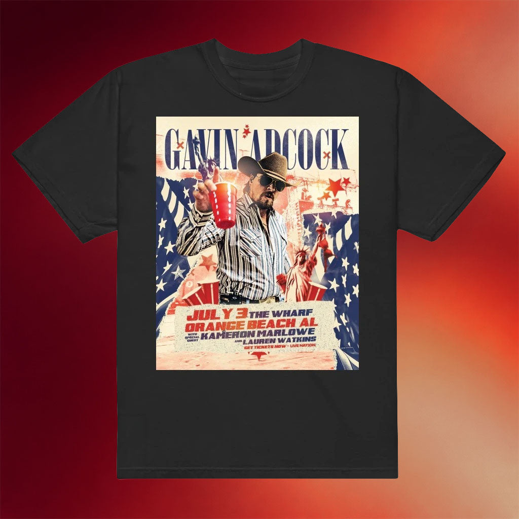Gavin Adcock Merch 2026 Gavin Adcock The Wharf Amphitheater Orange Beach Poster Shirt Fan Gifts