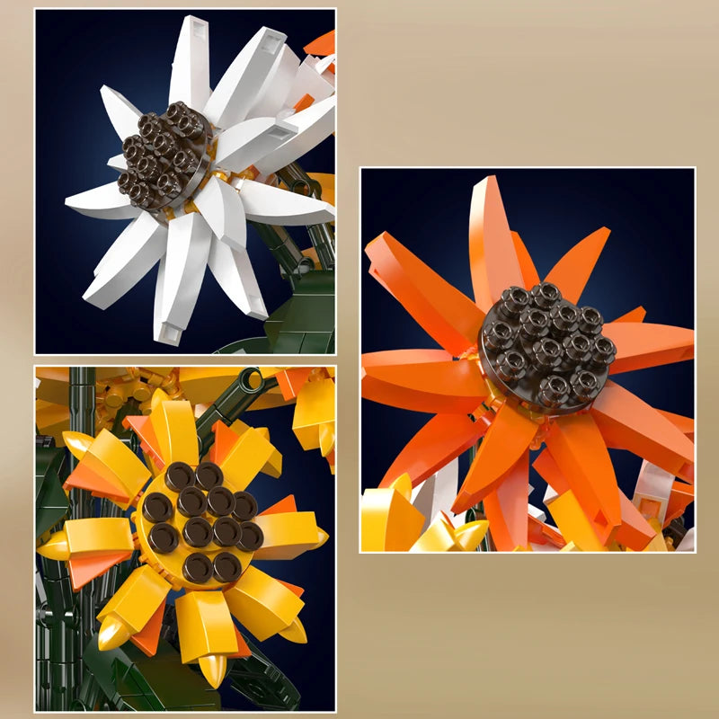 Mould King 24111 Sunflower Bouquet - Building Block Flower Set