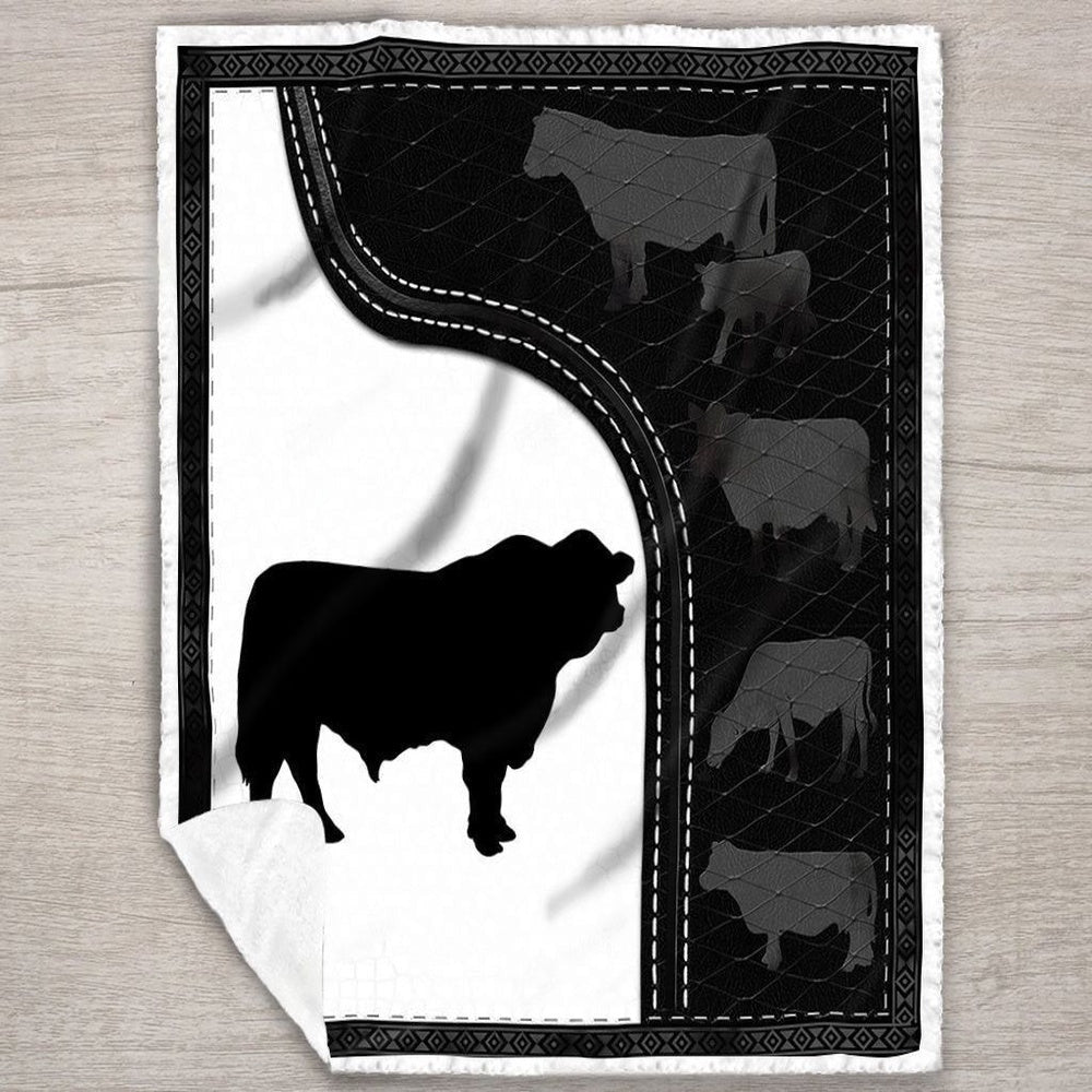 Black Angus Black White All Printed 3D Blanket, Farm Blanket, Farm Animal Blanket