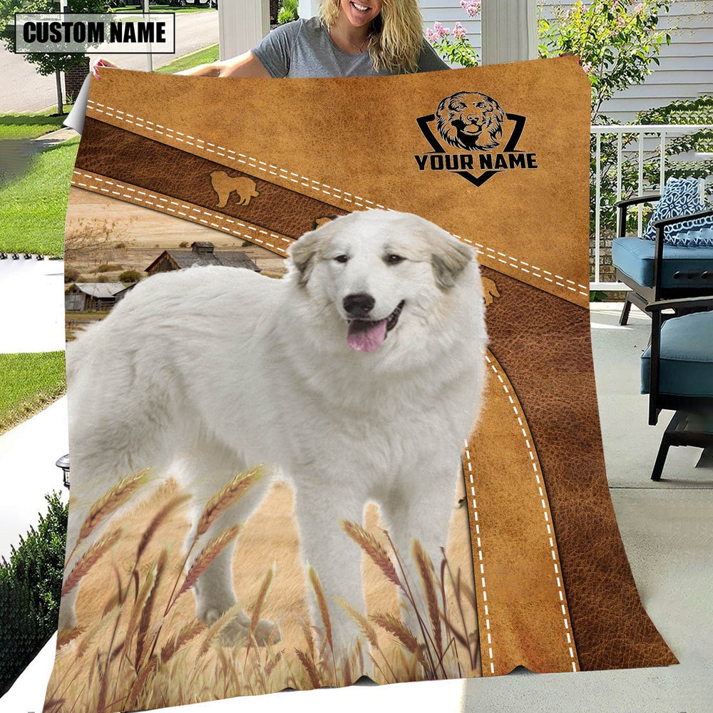Pyrenees Dog Custom Name Blanket Collection, Farm Blanket, Farm Animal Blanket