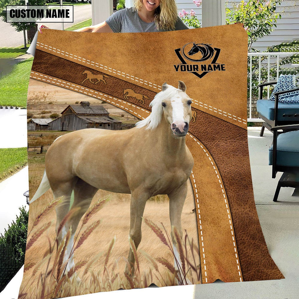 Palomino Horse Custom Name Blanket Collection, Farm Blanket, Farm Animal Blanket