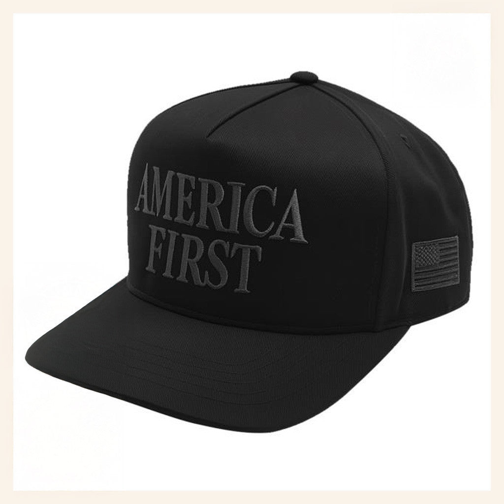 Nick Fuentes Merch Official Black America First Snapback Hat Embroidered Gifts For Dad